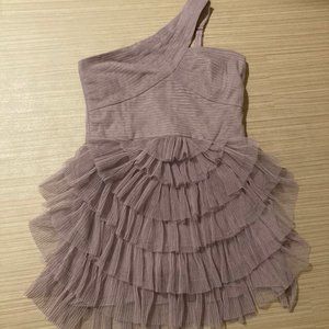 Ruffled one shoulder tulle BCBG Dress